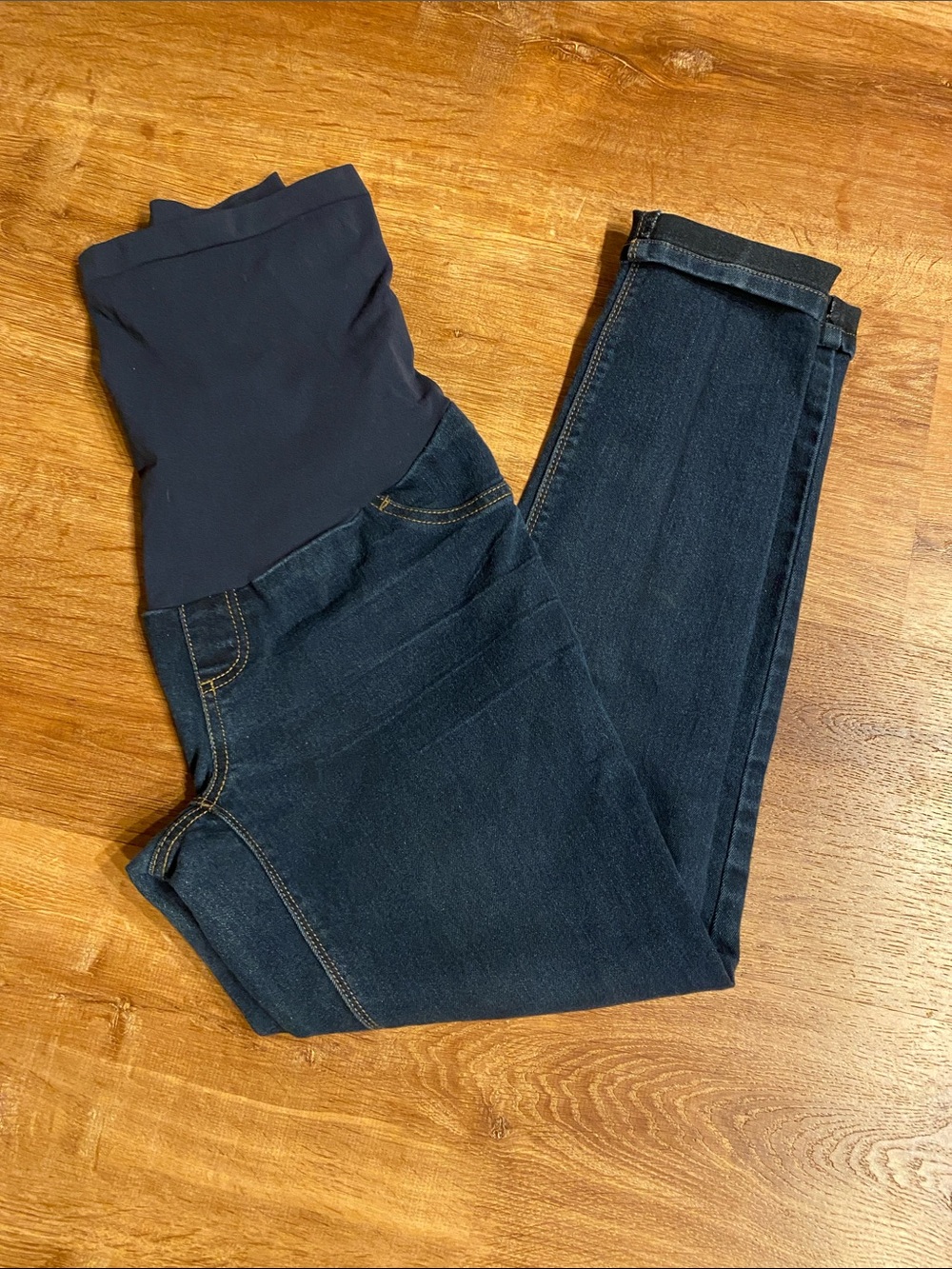 Indigo Blue Over Belly Skinny Maternity Jeans